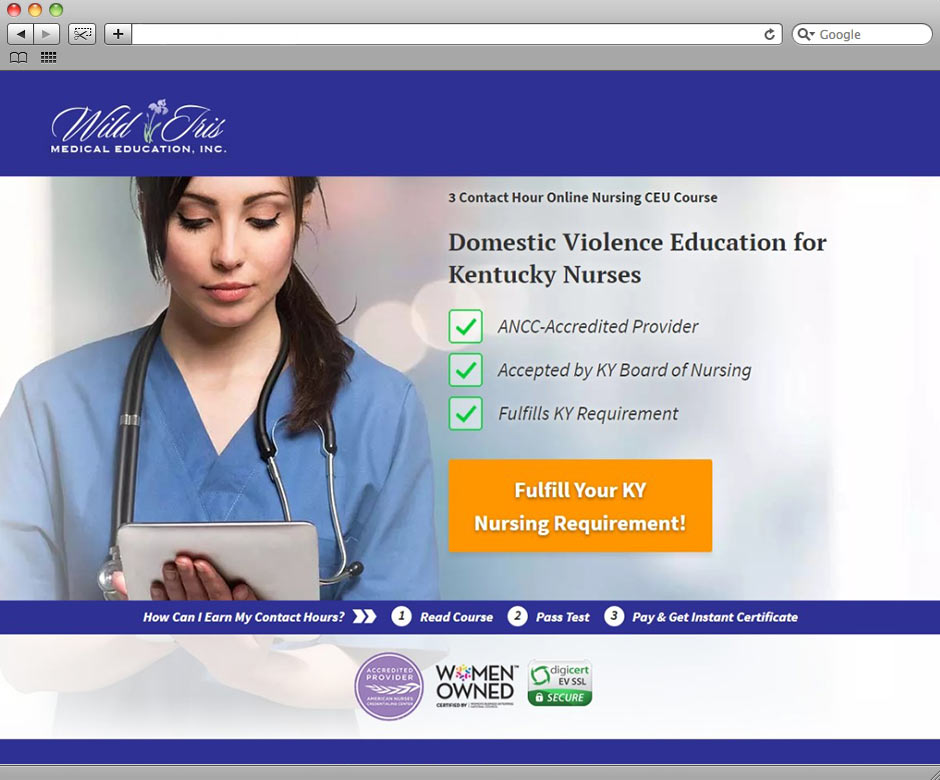 Wild Iris landing page Infection Control Training for NY Healthcare Professionals